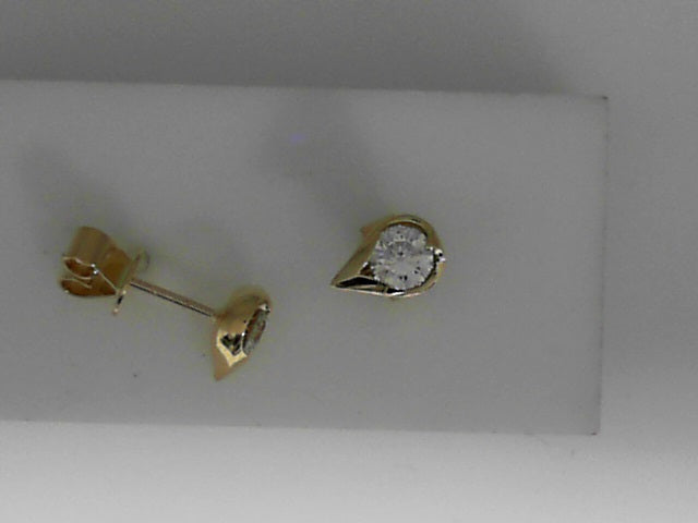 Droplet Stud Diamond Fashion Earrings in Yellow Gold (150-02103)