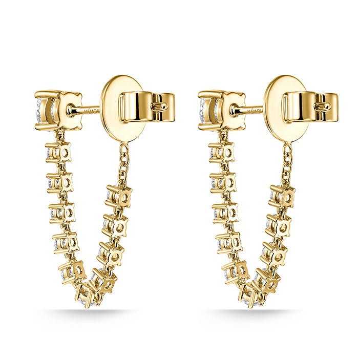 Draped Stiletto Diamond Earrings in Yellow Gold (152-33322) - Vardy's Jewelers - Cupertino CA