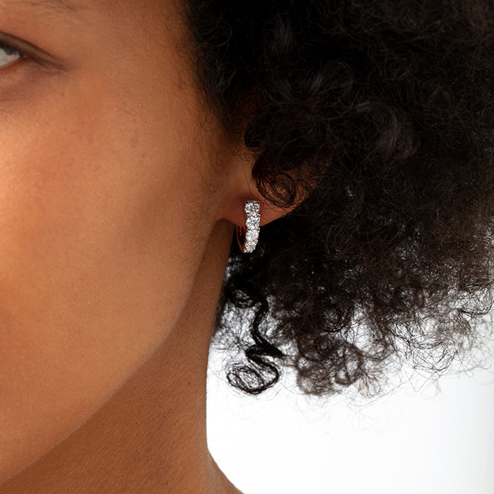ESSENTIALS GRADUATED Diamond HUGGIES in White Gold (152-33298)
