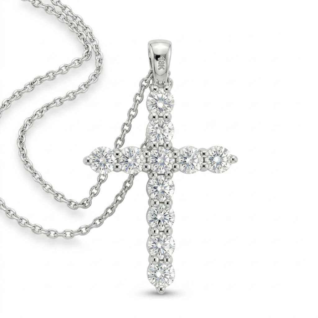 11 Diamond Cross 14 karat white gold (160 - 02209)