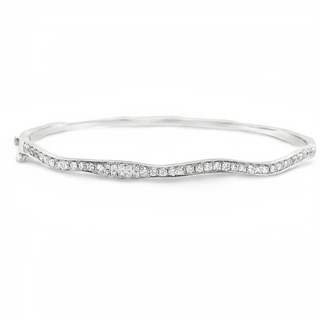 Bangle Bracelet with Diamonds in White gold (170-00748)
