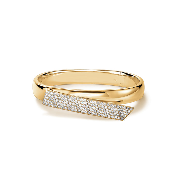 Inside/Out Diamond Flip Bangle Bracelet in Yellow Gold (170-33403)