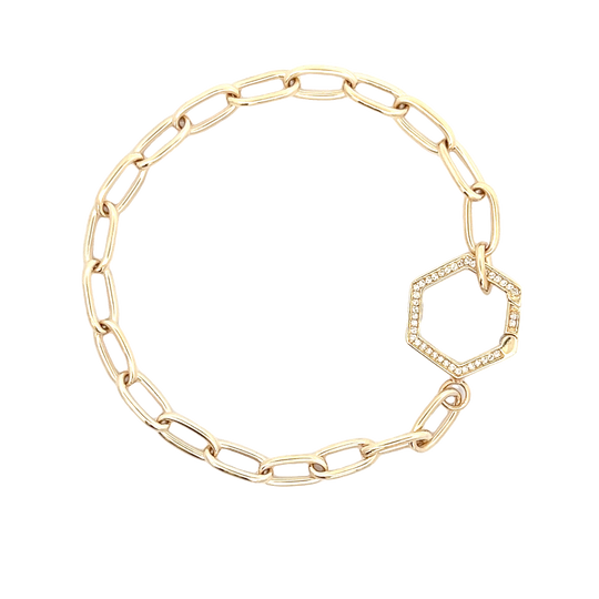 Open Link Diamond Bracelet in Yellow Gold (170-00846)
