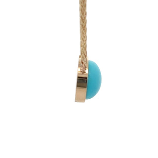 Oval Shape Turquoise pendant in yellow gold (230-01458) - Vardy's Jewelers - Cupertino CA