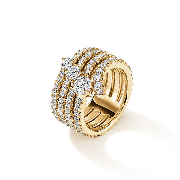 Vela French Cut Pave Fashion Ring in Yellow Gold (130-01154)