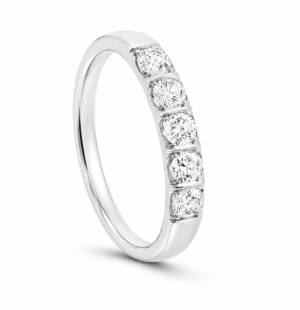 5 Stone Wedding Band in Platinum (110-01506)