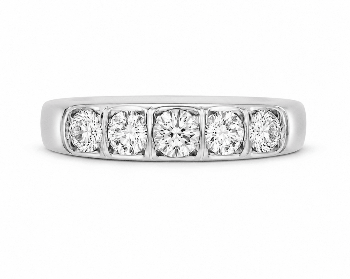 5 Stone Wedding Band in Platinum (110-01506)
