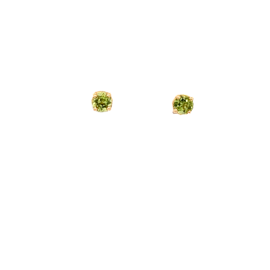 Peridot Studs Earrings in Yellow Gold (210-33257)