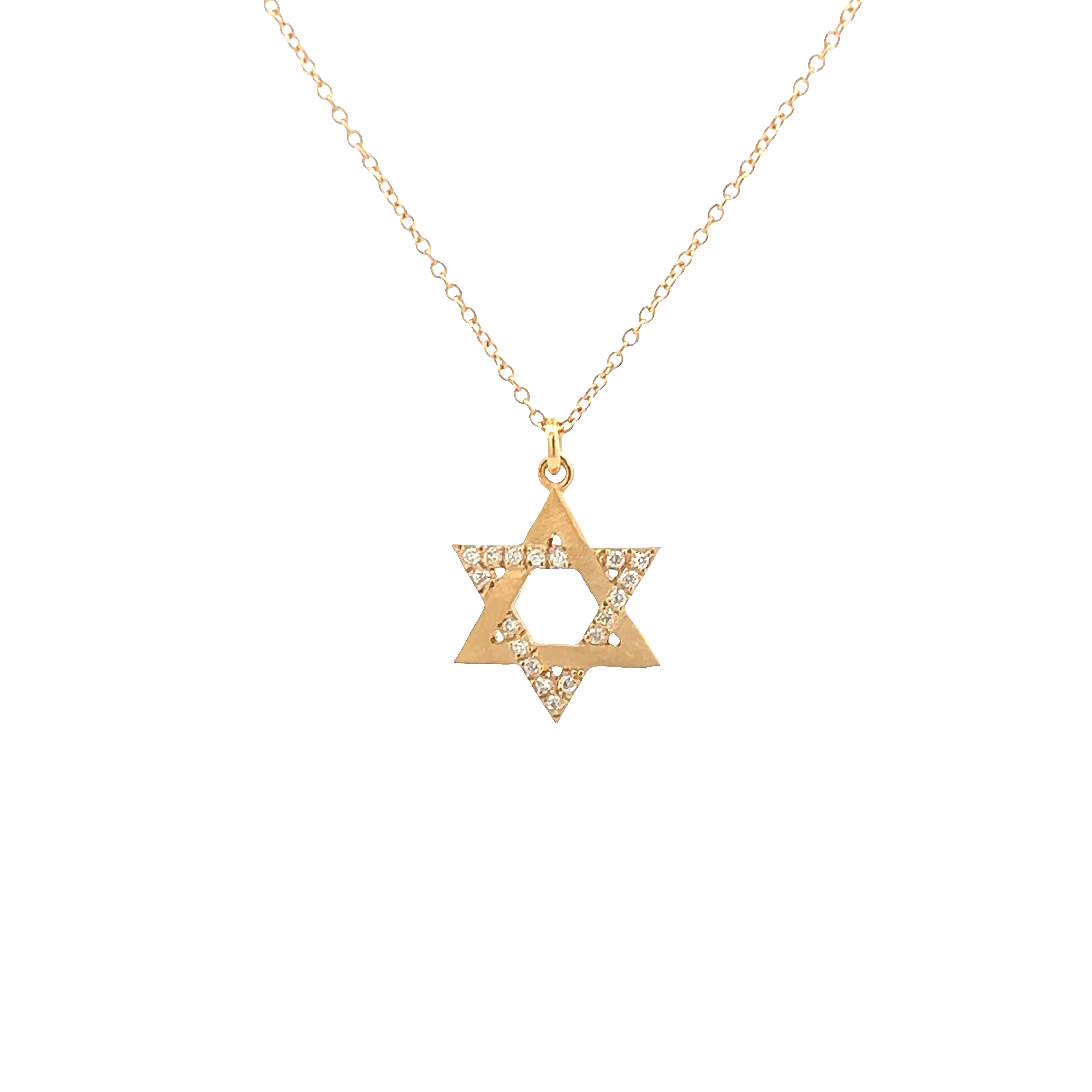 Vardy's Collection Star of David Necklace in 14K Yellow Gold (0.09ct)