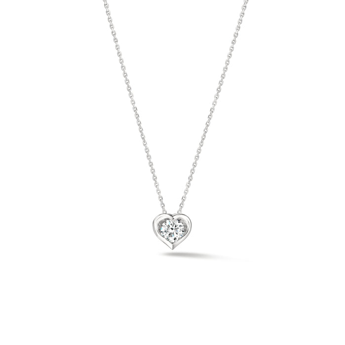 Hearts On Fire Heart Shaped Single Pendant Necklace in 18K White Gold (0.25ct) - My Store