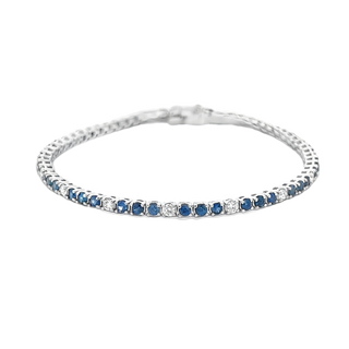 Sapphire & Diamond Tennis Bracelet - My Store