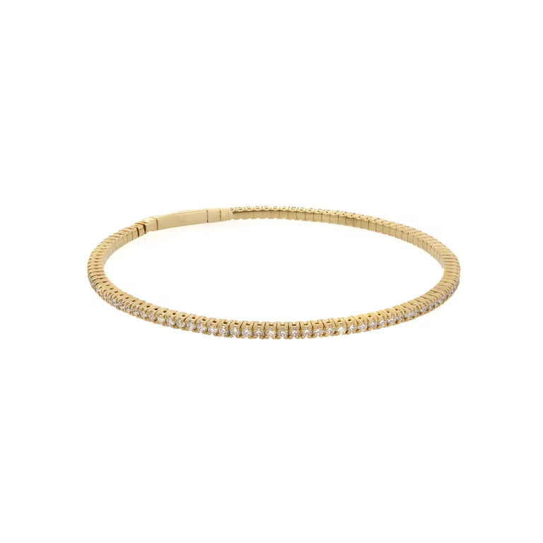 Diamond Bangle Bracelet in Yellow Gold (170-33604) - Vardy's Jewelers - Cupertino CA