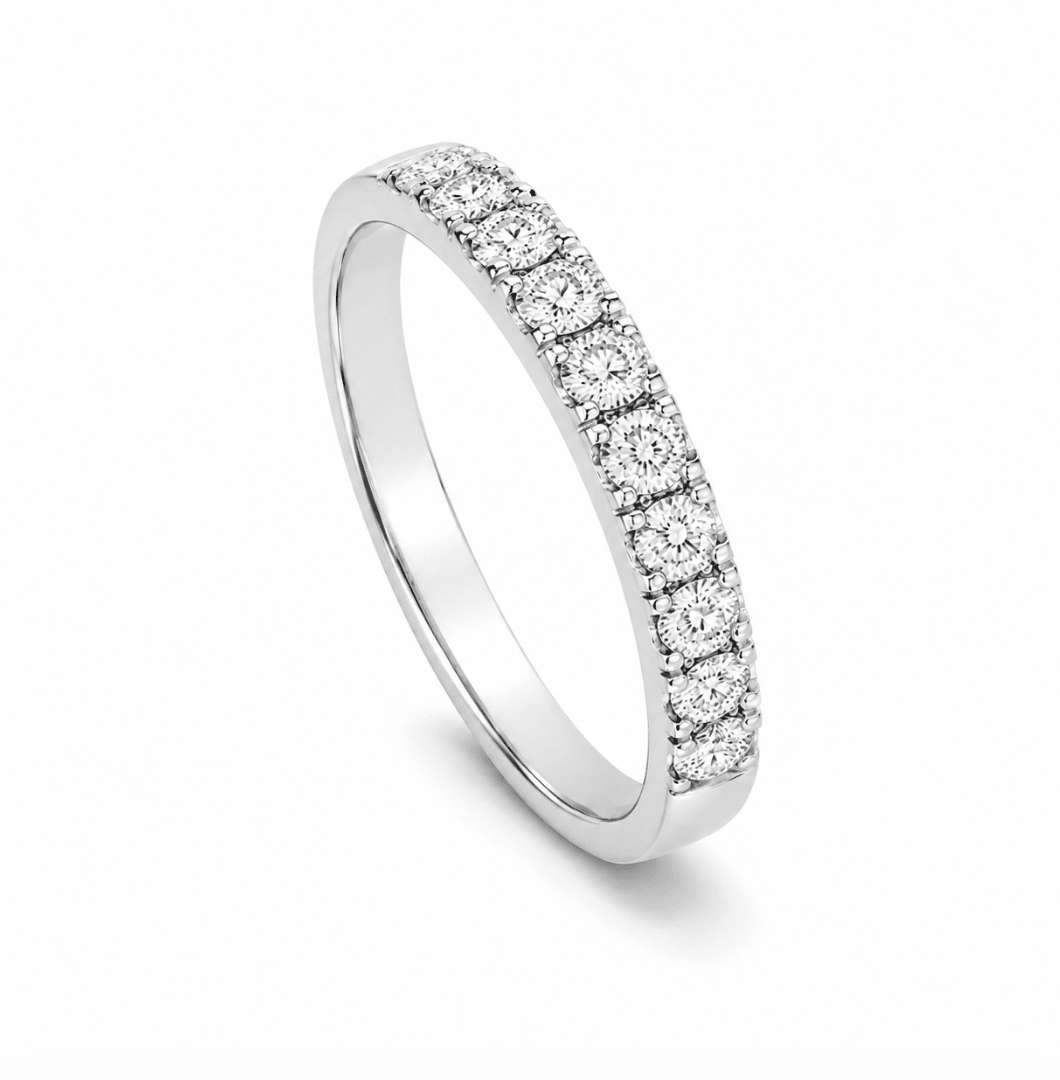 9 Stone Wedding Band in White Gold (110-01393)