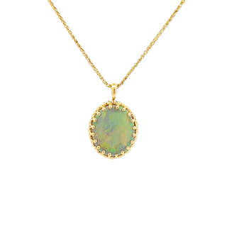 Free Form Cabochon Opal Pendant in Yellow gold (230-01417) - Vardy's Jewelers - Cupertino CA
