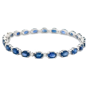 Sapphire Tennis Bracelet in White Gold (240-00188)