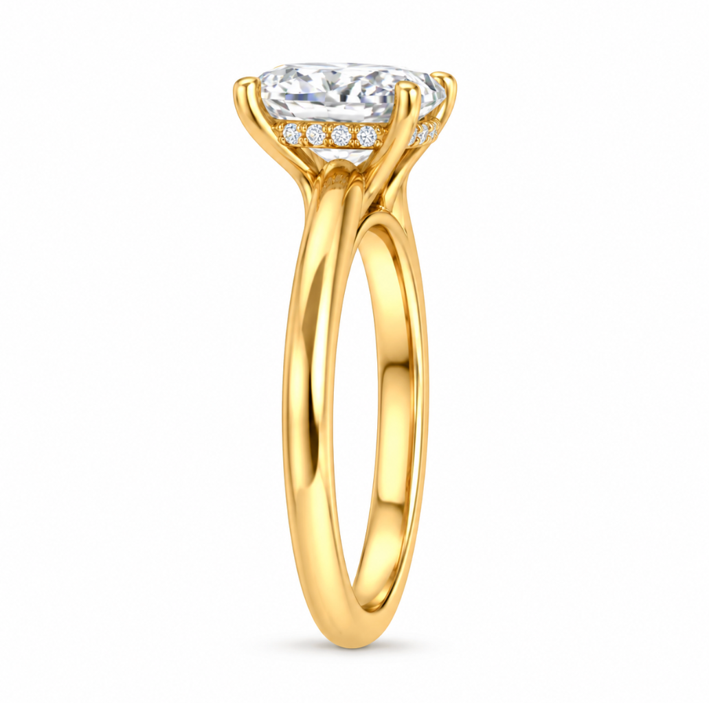 Hidden Halo Oval Diamond Engagement Ring (100-33853)