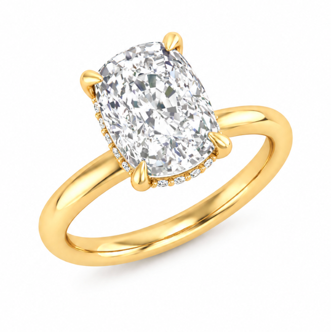 Hidden Halo Oval Diamond Engagement Ring (100-33853)