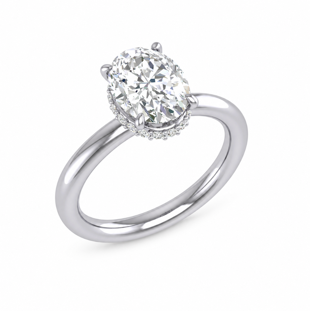 Oval Solitaire Diamond Engagement Ring (100-33852)