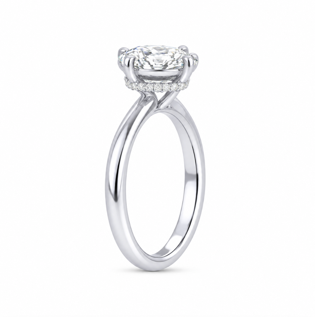 Oval Solitaire Diamond Engagement Ring (100-33852)