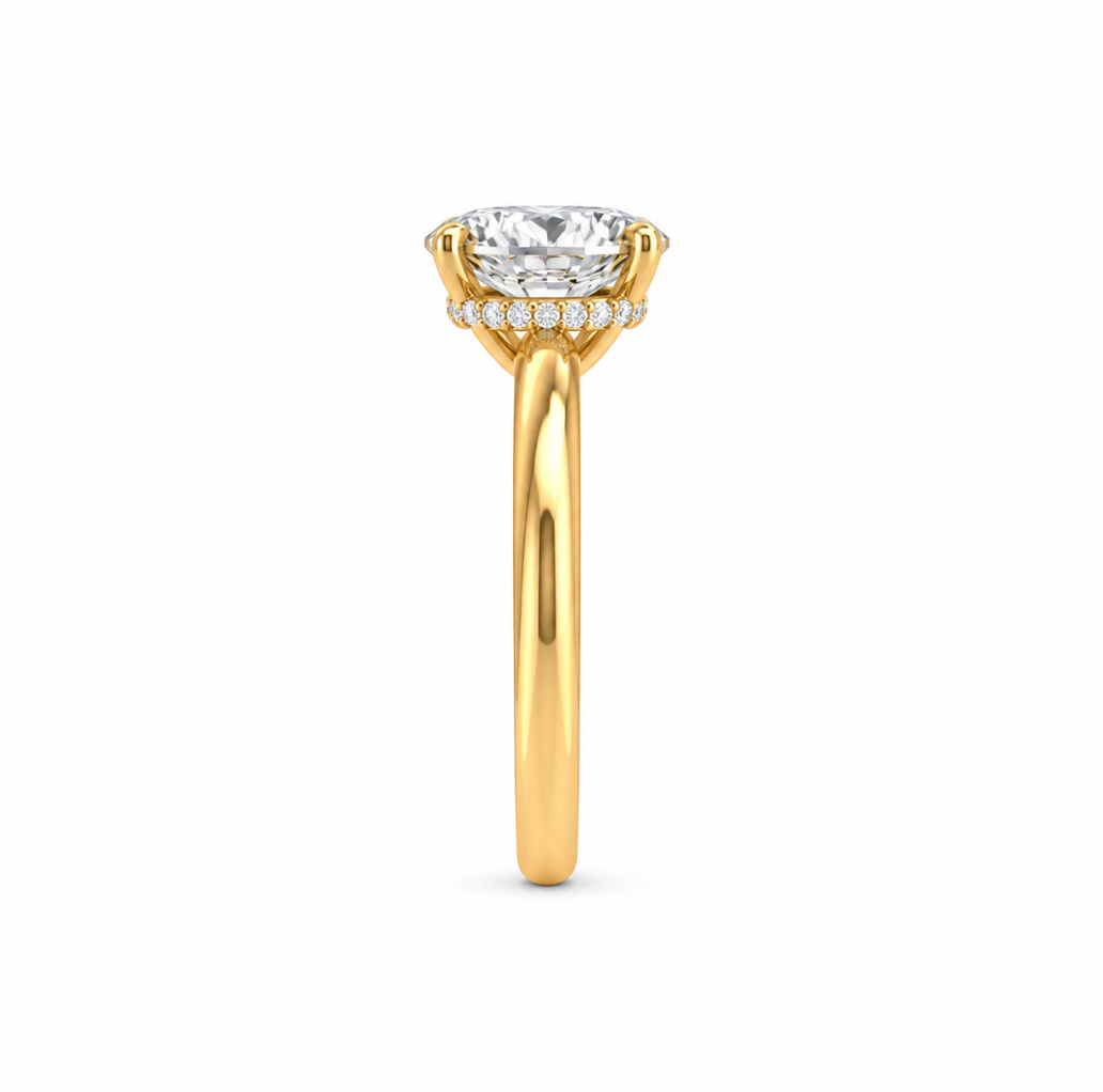 Hidden Halo Oval Yellow Diamond Engagement Ring (100-33849)