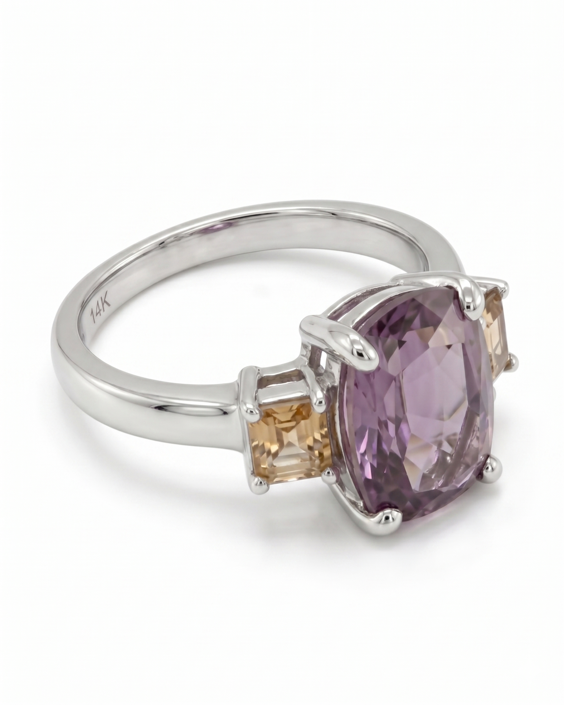 Purple Spinel & Diamond Ring in White Gold (200-01148) - My Store