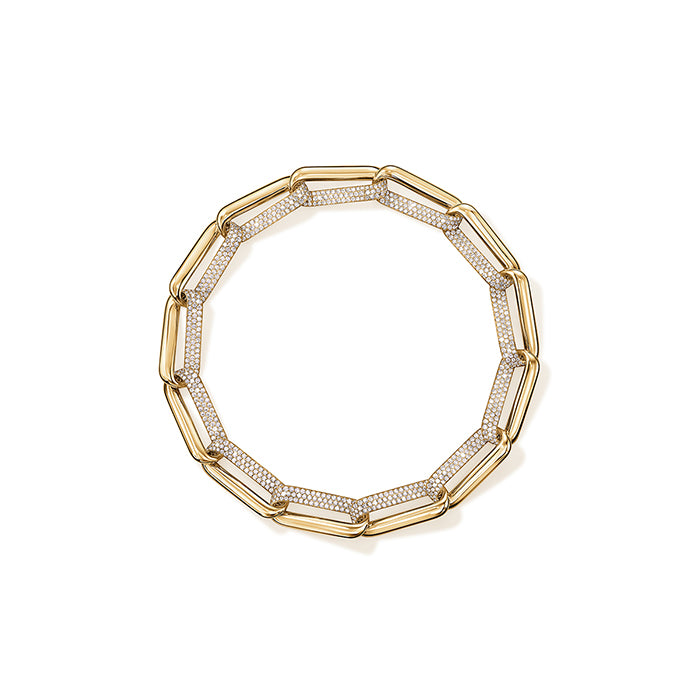 Hearts On Fire 7 Yellow Gold Cable Link Bracelet with 3.96ctw Hearts On Fire Cut G/H Vs2 Diamonds in 18K Yellow Gold (3.96ctw) - My Store