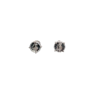 Vardy's Collection Round Topaz Small Hoop Earrings in 14K White Gold (5.98ctw) - My Store