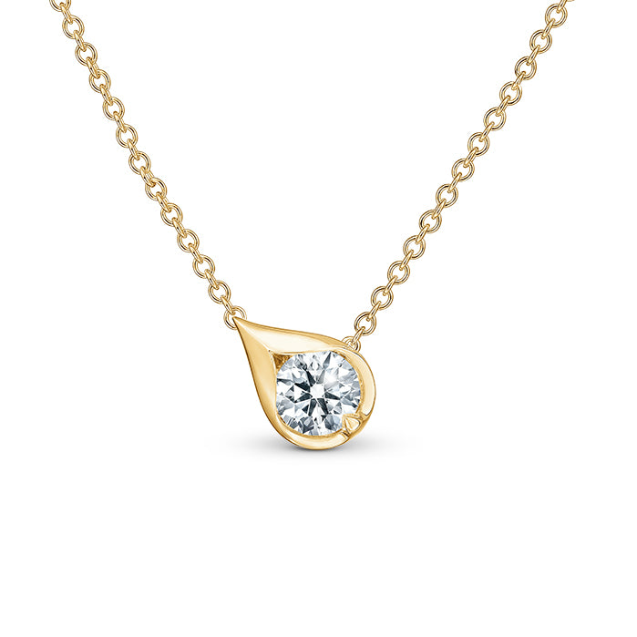 Droplet Diamond Pendant in Yellow Gold (160-33190)