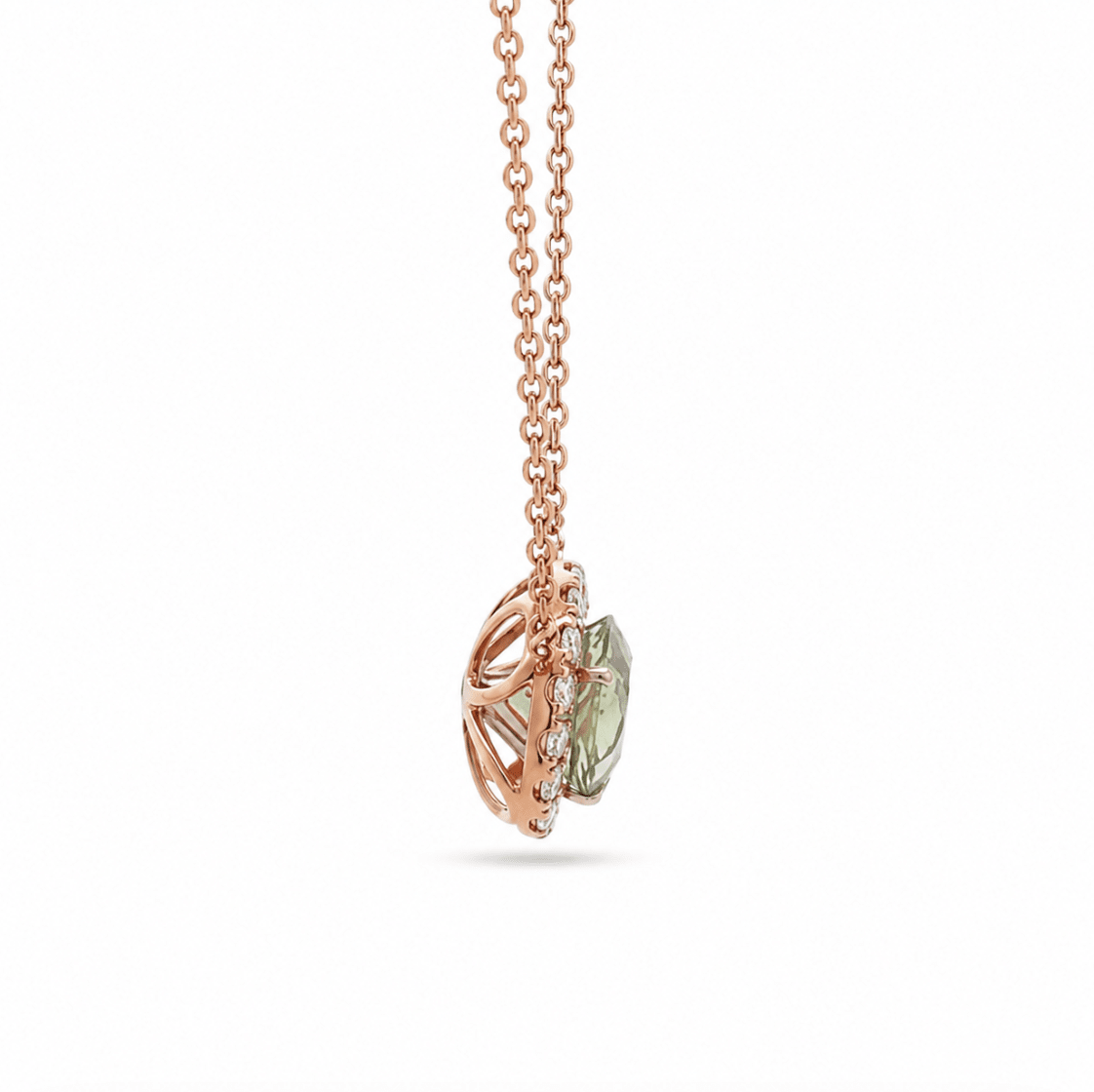 Brushed Halo Setting Pendant in rose gold (230-01491)