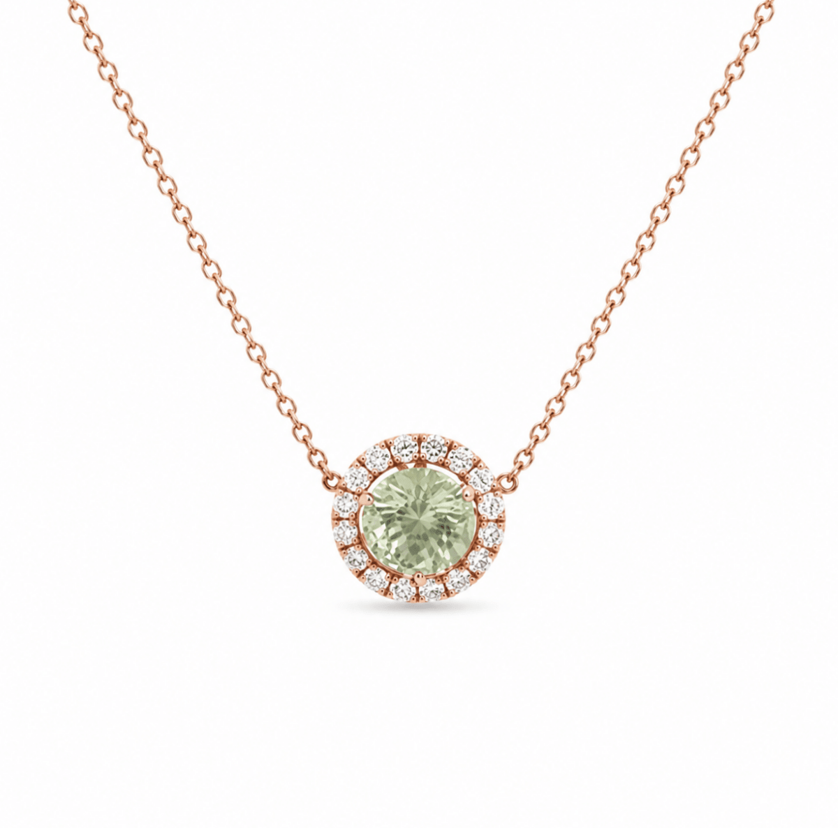 Brushed Halo Setting Pendant in rose gold (230-01491)