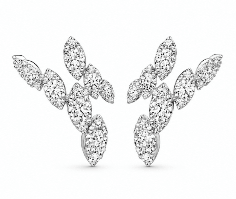 BYPASS Diamond Earrings in White Gold (152-33241)