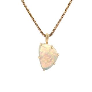 Vardy's Collection Free Form Cabochon Ethiopian Opal Pendant Necklace in 14K Yellow Gold (5.19ct) - My Store