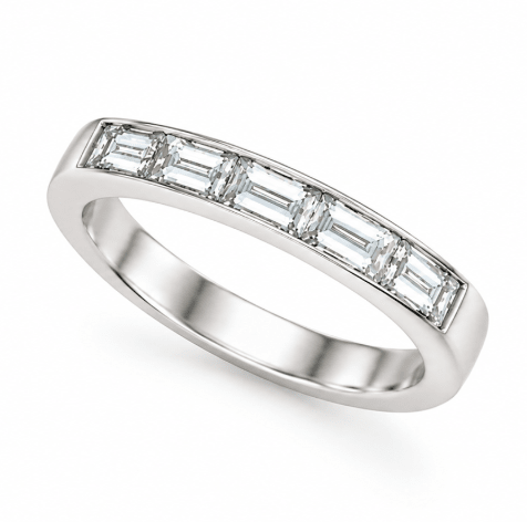 Channel Set Diamond Baguette Cut Band Platinum (110-33867)