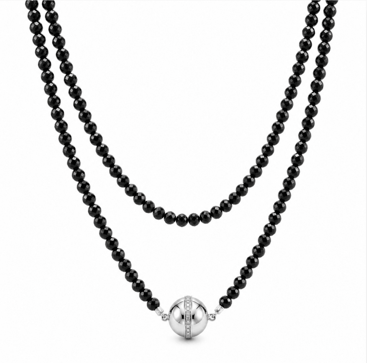 Collar Tennis Link Necklace in White Gold (165-00249)