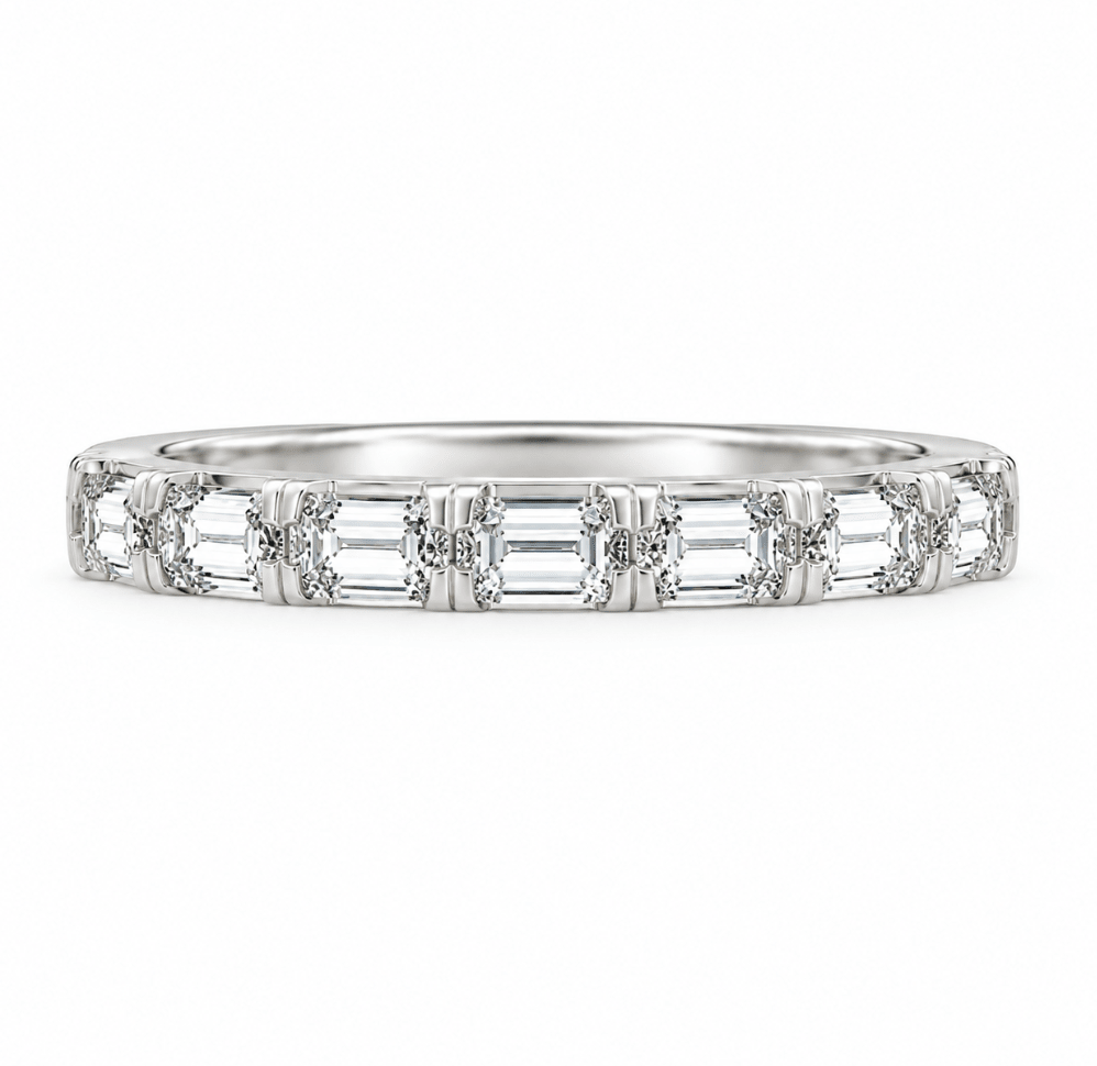 Diamond Baguette Wedding Band WHite Gold (110-33865)