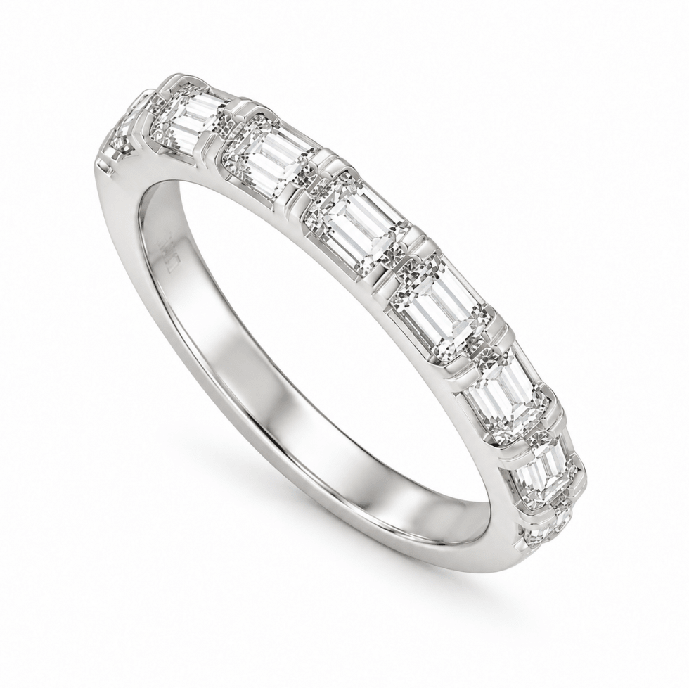 Diamond Baguette Wedding Band WHite Gold (110-33865)