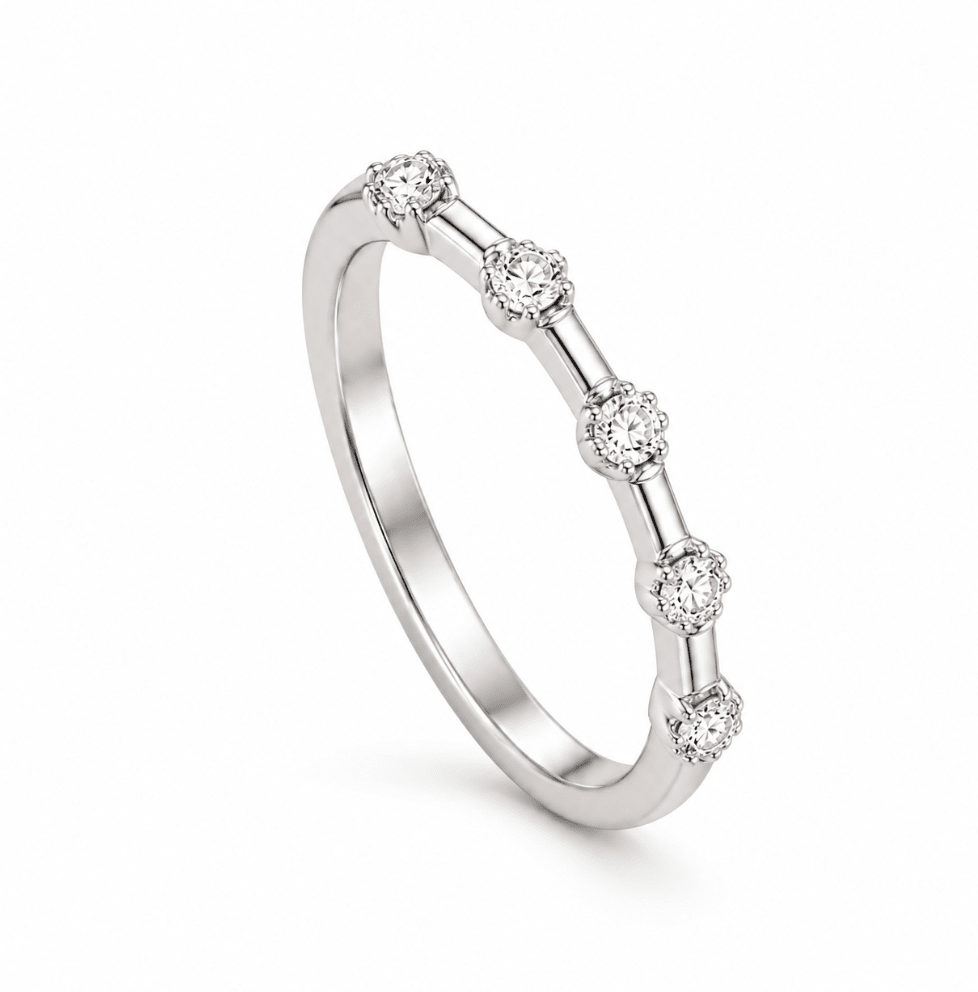 Diamond Band Bar Style White Gold (110-33863)