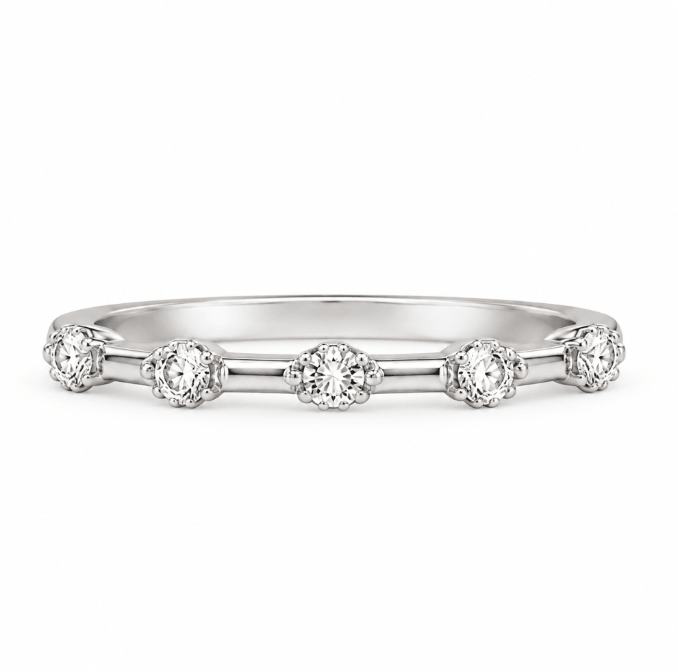 Diamond Band Bar Style White Gold (110-33863)