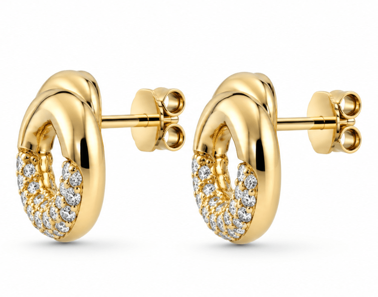 Diamond Earrings Stud in Yellow Gold (152-00449)