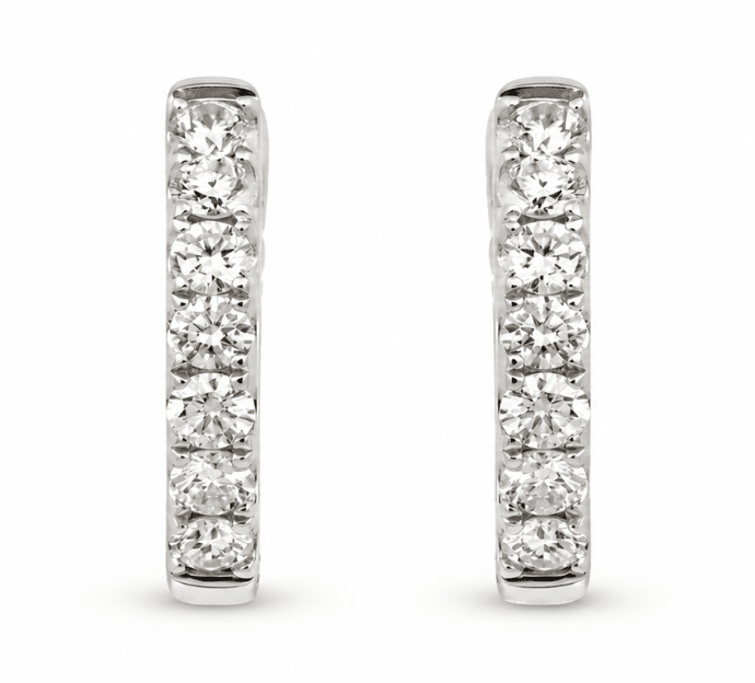 Diamond Hoop Earrings in White Gold (152-00350)