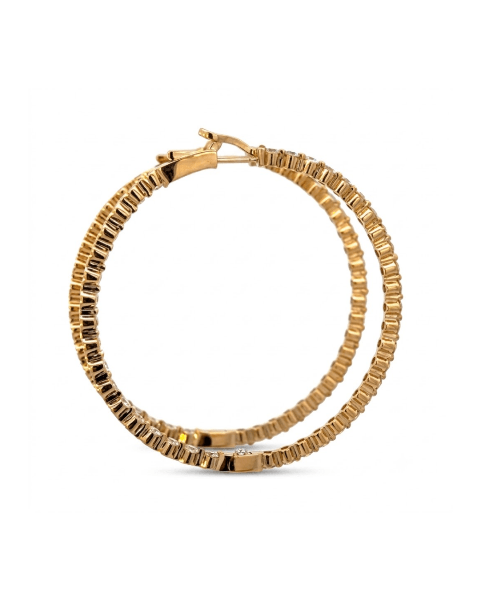 Diamond Hoop Earrings in Yellow Gold (152-00406)