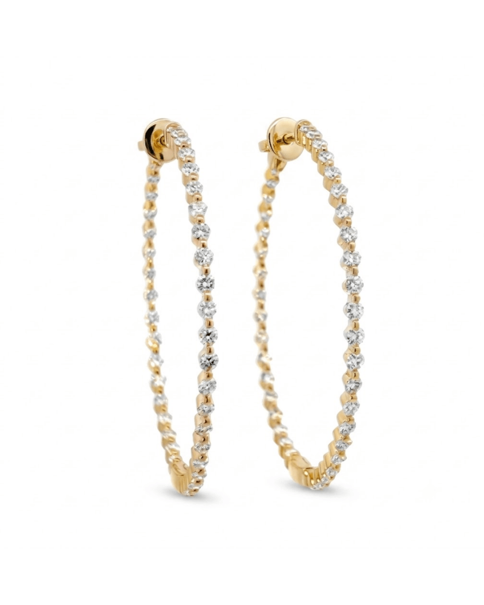 Diamond Hoop Earrings in Yellow Gold (152-00406)