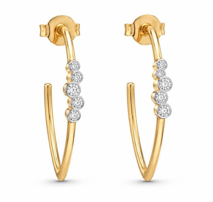 Diamond Hoop Earrings in Yellow Gold (152-00480)