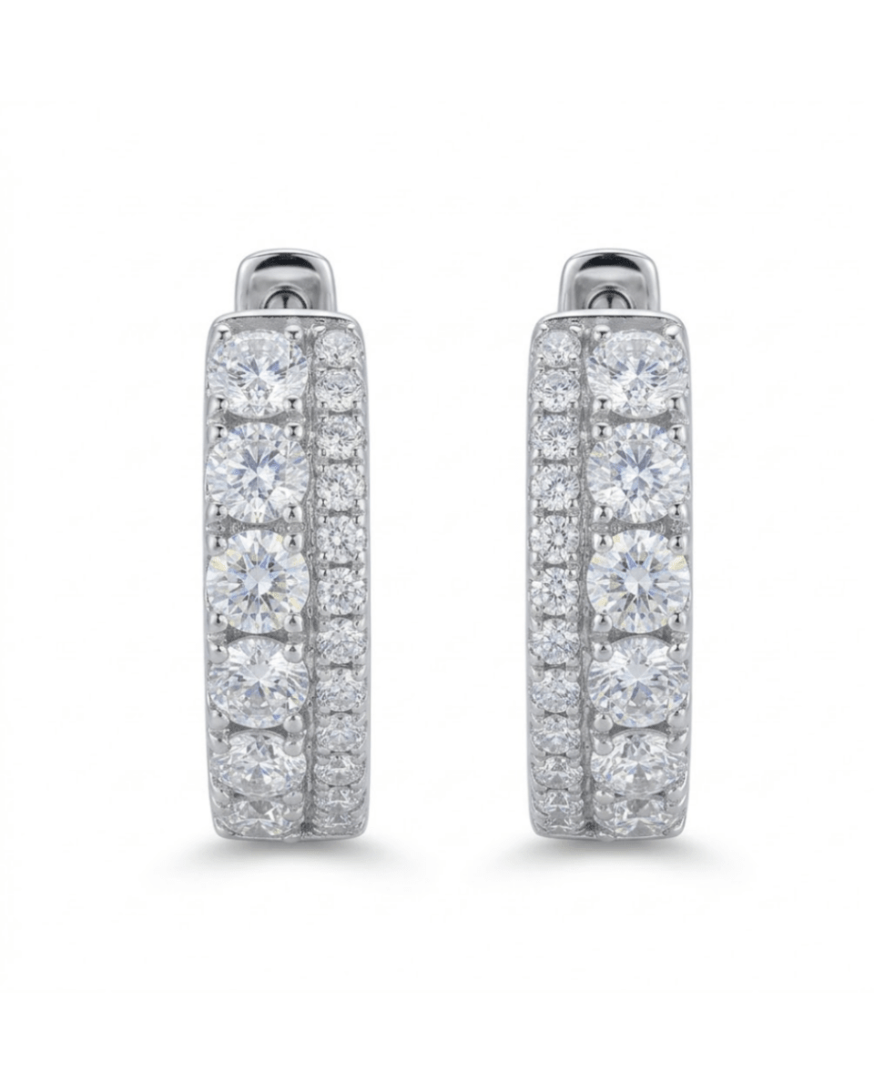 Diamond Huggie Earrings in White Gold (152-00486) - Vardy's Jewelers - Cupertino CA