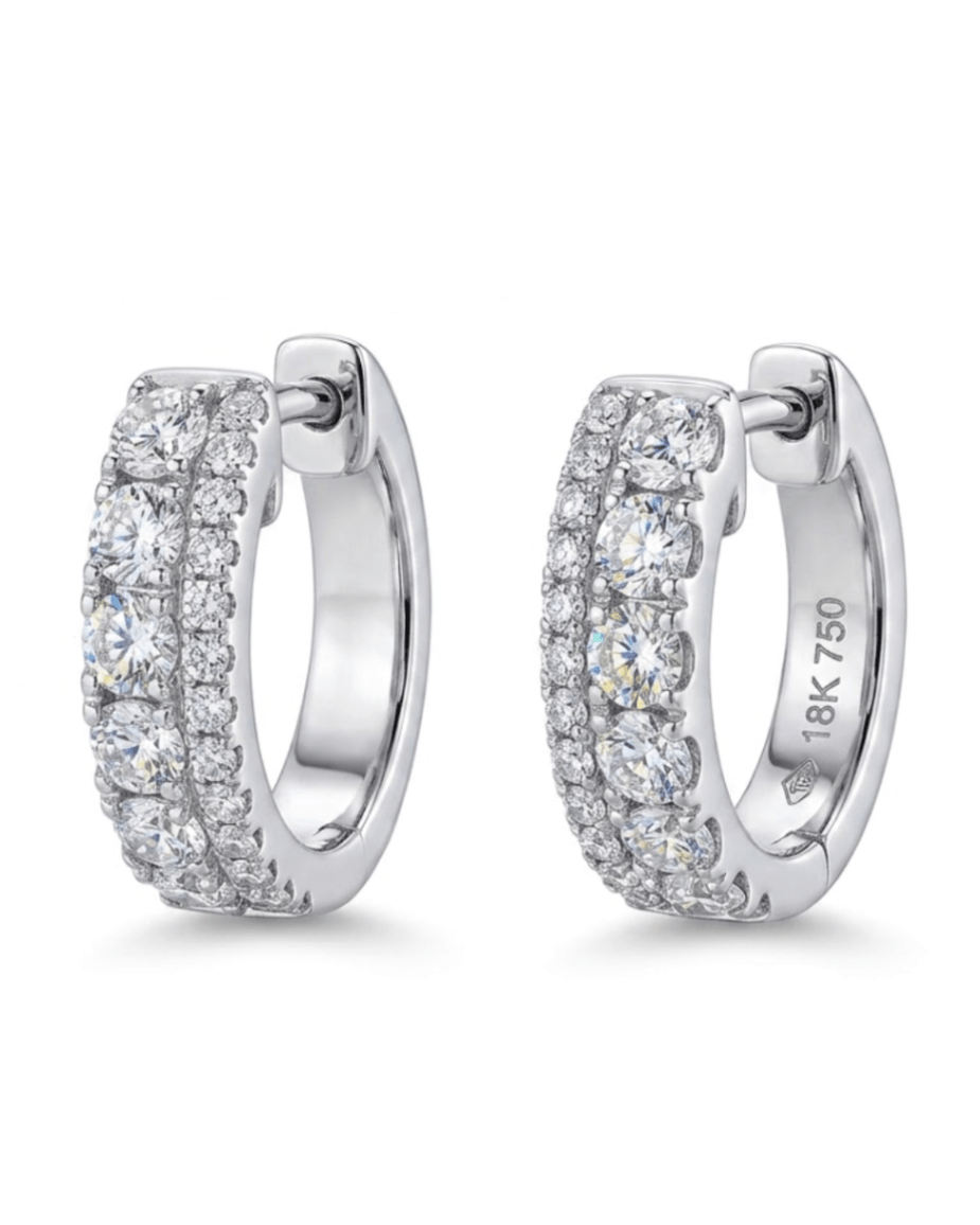 Diamond Huggie Earrings in White Gold (152-00486) - Vardy's Jewelers - Cupertino CA