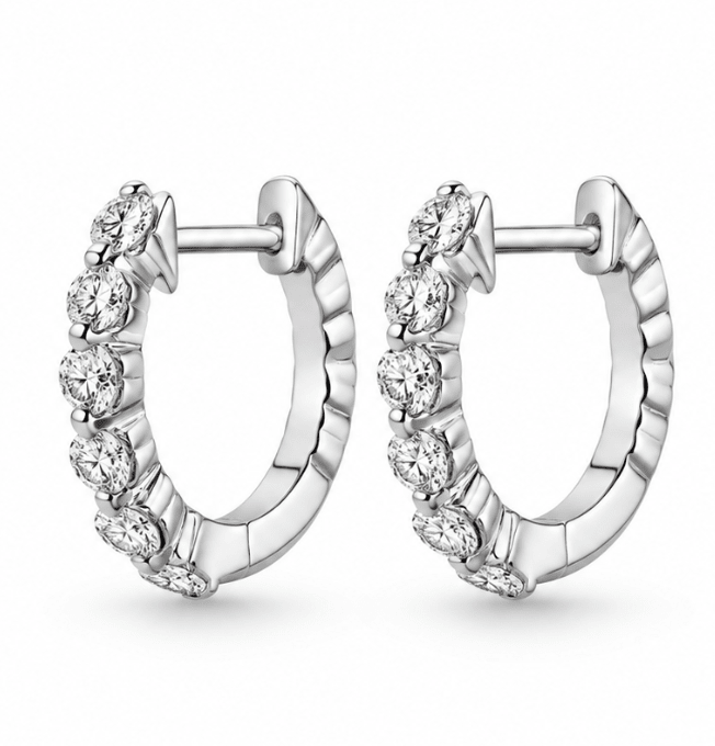 Diamond Huggies in White Gold(152-33646)