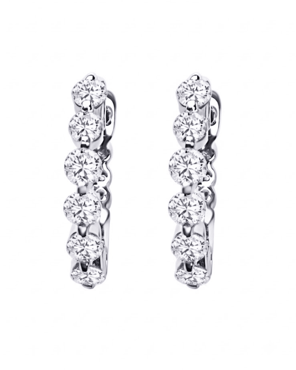 Diamond Huggies in White Gold(152-33646) - Vardy's Jewelers - Cupertino CA