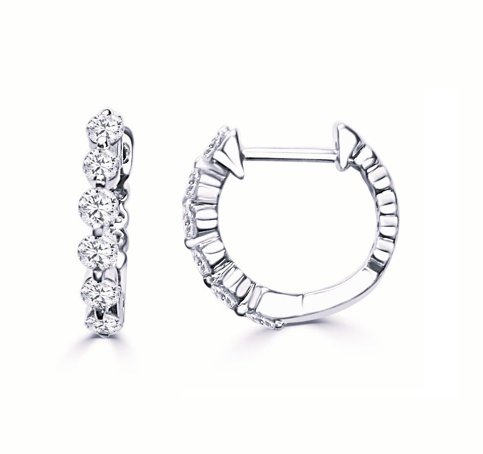 Diamond Huggies in White Gold(152-33646)