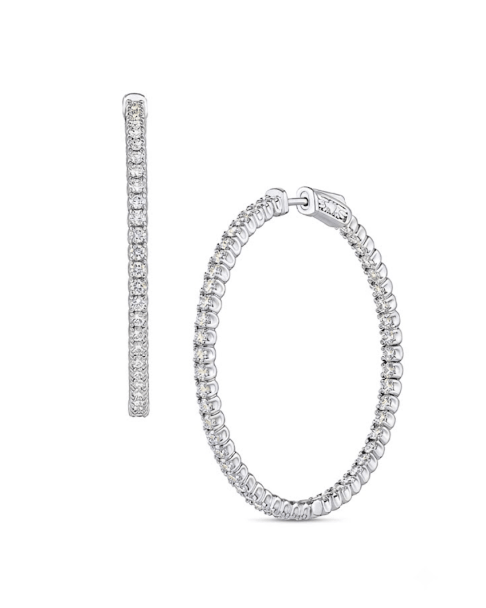 Diamond Inside Out Hoops in White Gold (152-00375)