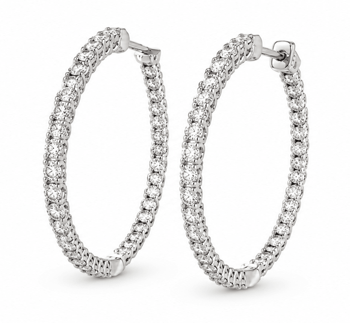 Diamond Inside Out Hoops in White Gold (152-00375)